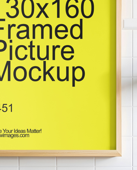 Poster with a Wooden Frame in a Kitchen Mockup