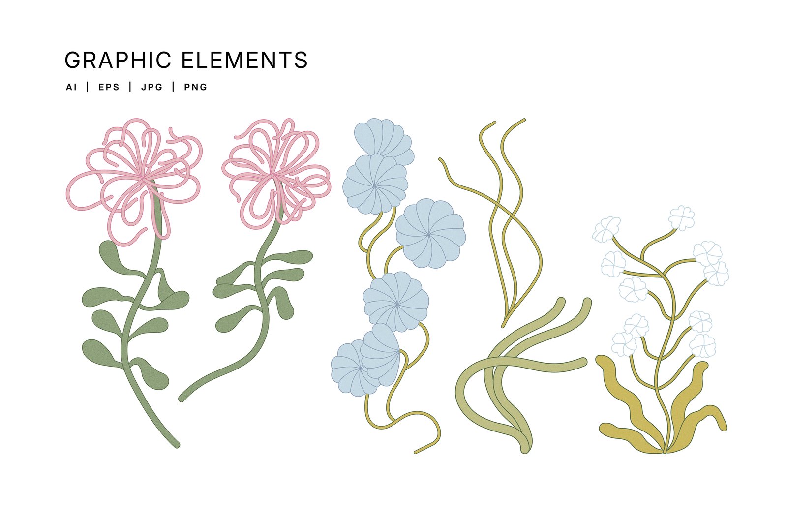 Floral Blossom. Seamless patterns