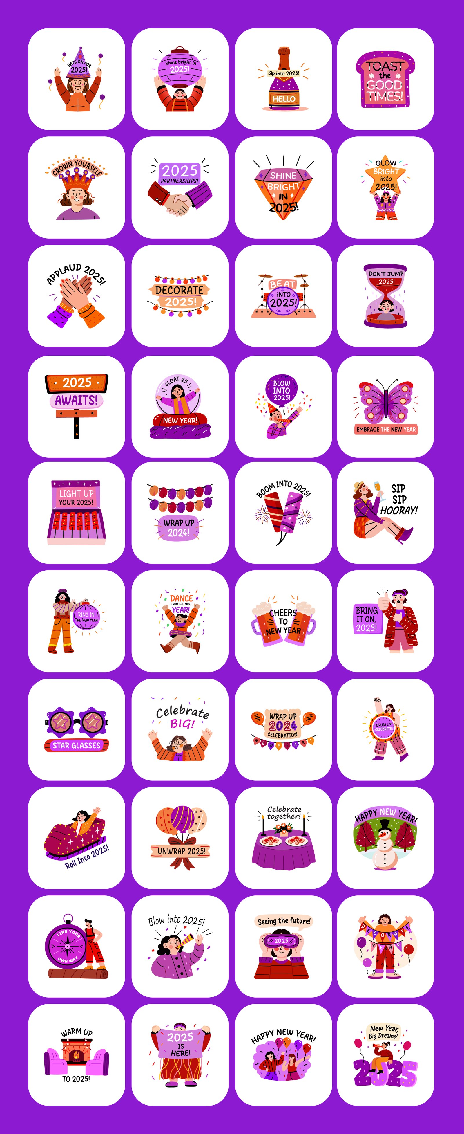 New Year Stickers Collection