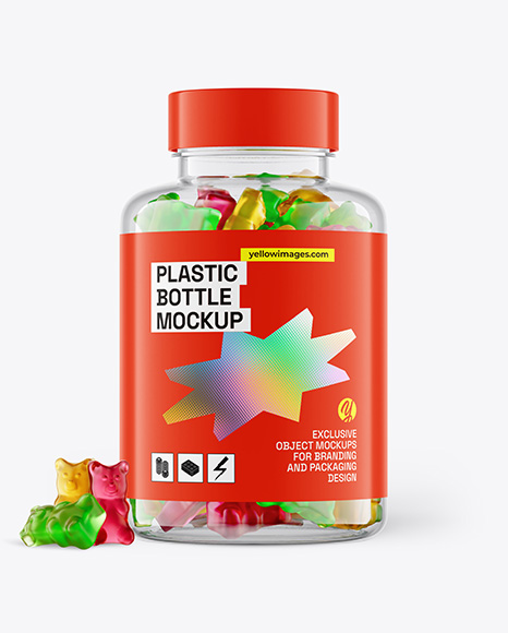 Gummy Bears Plastic Bottle Mockup
