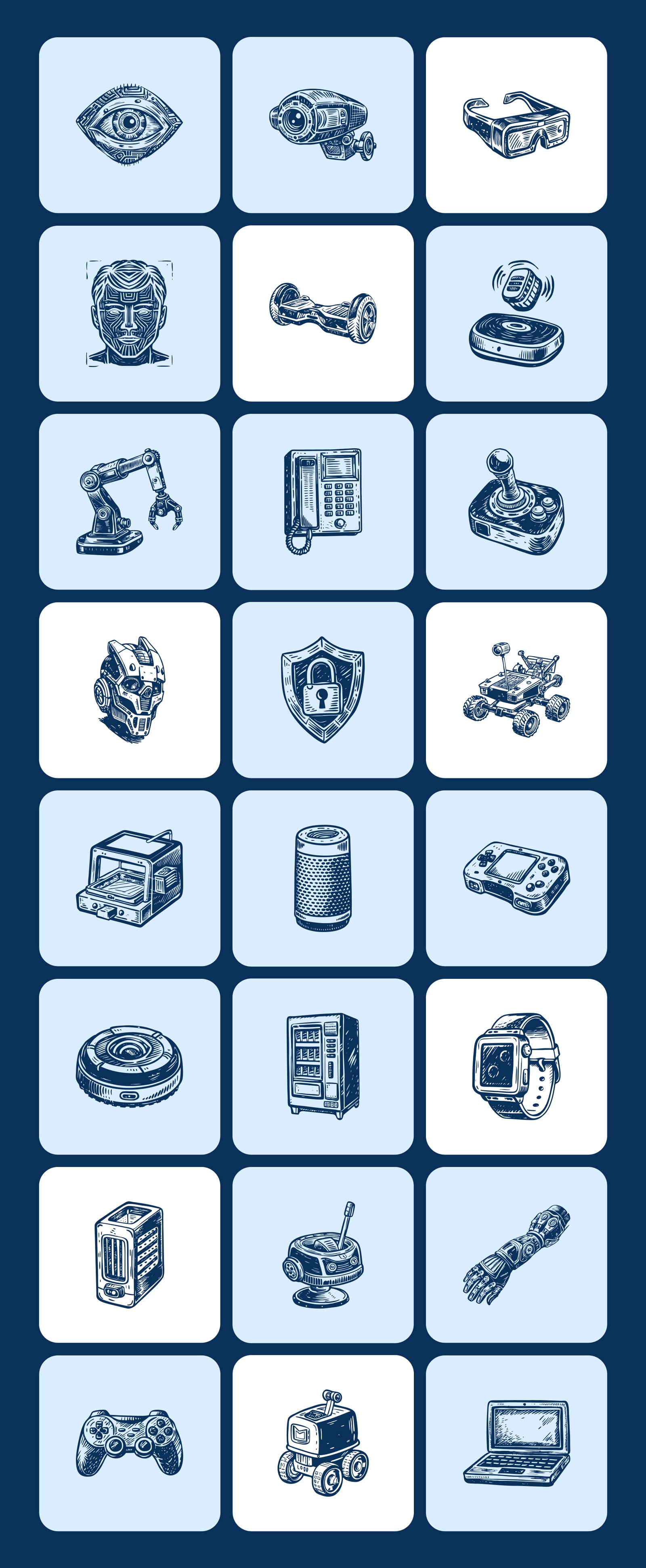 Vintage Technology Illustration Set