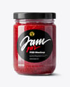 Clear Glass Jar with Raspberry Jam Mockup