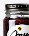 Jar with Black Grape Jam Mockup