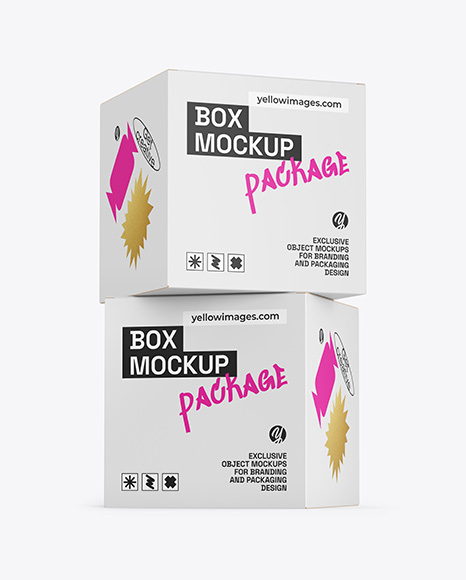 Two Paper Boxes Mockup - Box mockups