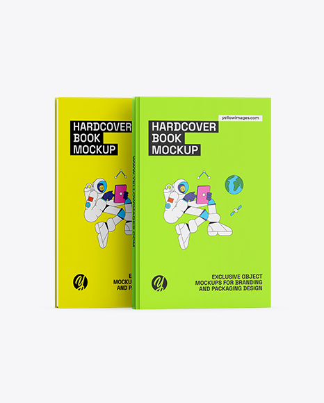Two Hardcover Books Mockup