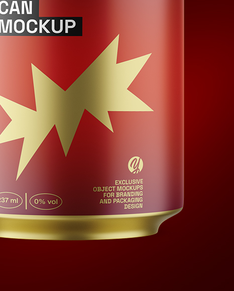 237ml Matte Aluminium Drink Can Mockup