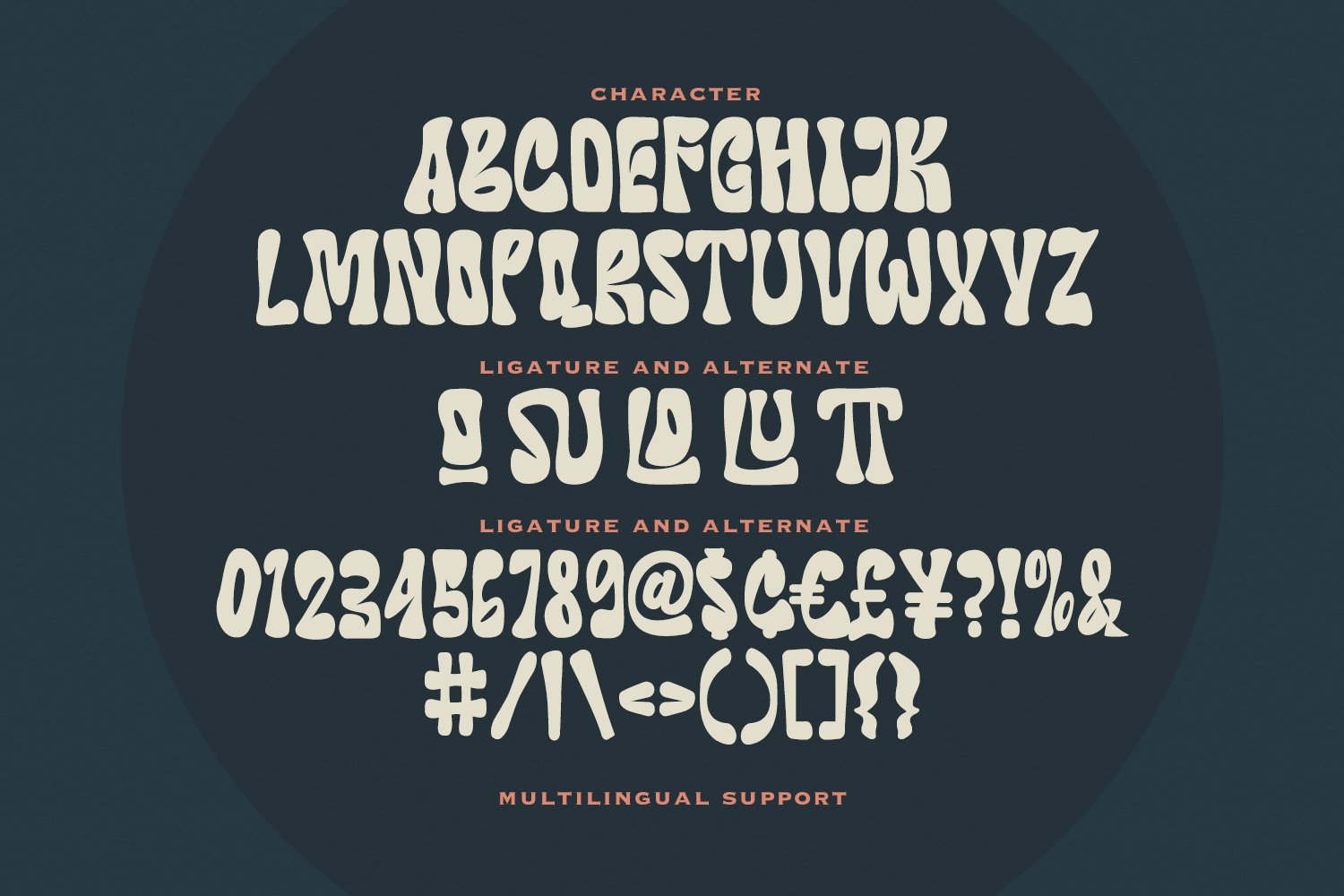 Compoun Nomeros Retro Psychedelic Groovy Display Font