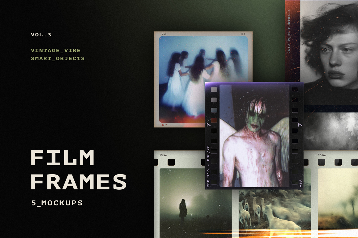 Retro Film Frames Mockups
