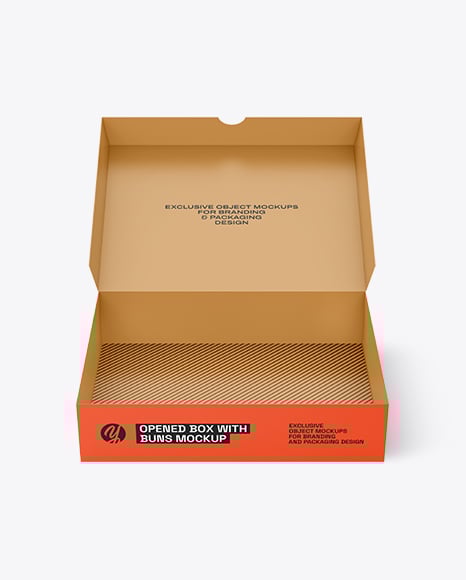 Opened Box with Cinnamon Buns Mockup