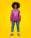 Black Woman Wearing an Oversize Sweatshirt and Jeans Mockup