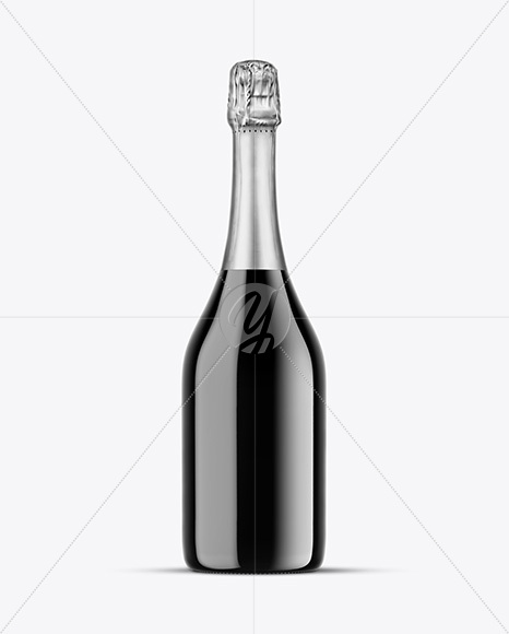 Dark Glass Champagne Bottle Mockup