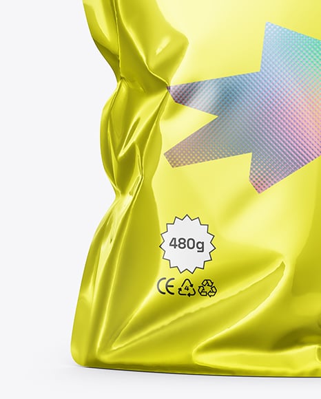 Metallic Stand-Up Pouch Mockup