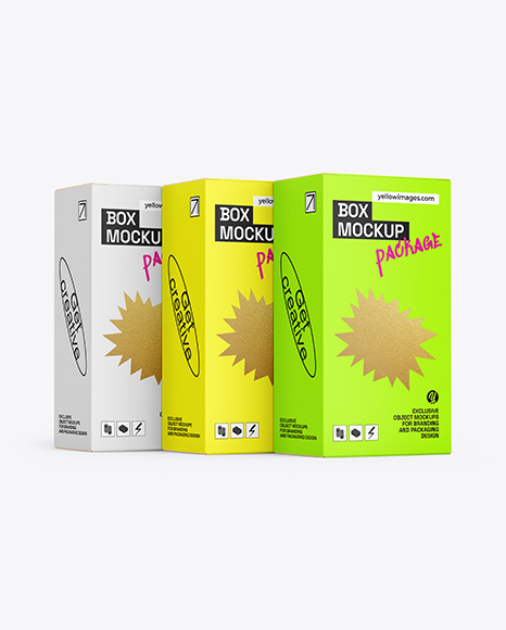 Three Boxes Mockup - Three+Papers+Mockup