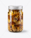 Glass Jar with Porcini Mushrooms Mockup
