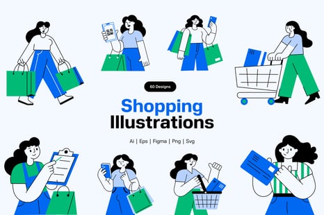 Shopping Illustration Art - Graphics