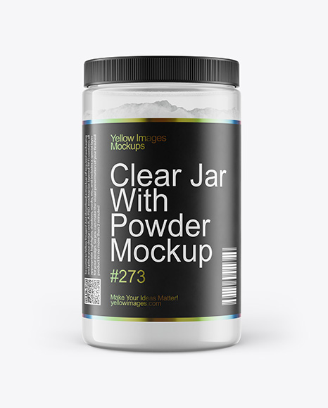 Clear Jar With Powder Mockup