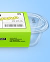 Clear Plastic Food Container in Paper Sleeve Mockup