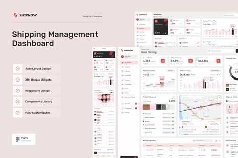 ShipNow - Shipping Management Dashboard UI Figma Template - Dashboard