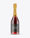 Clear Glass Red Champagne Bottle Mockup