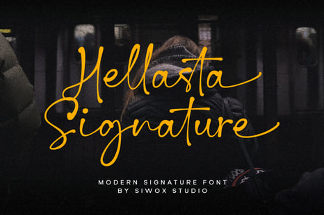 Hellasta Signature - a handwritten script - Alternative font