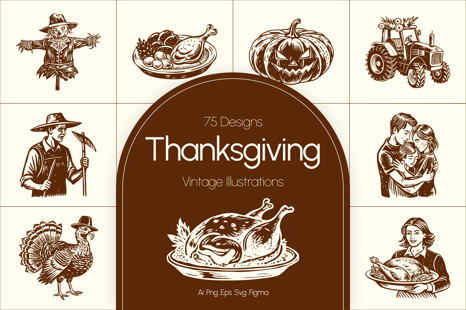 Vintage Thanksgiving Art Set - Creative Store