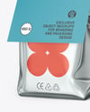 Glossy Metallic Package with Paper Label Mockup