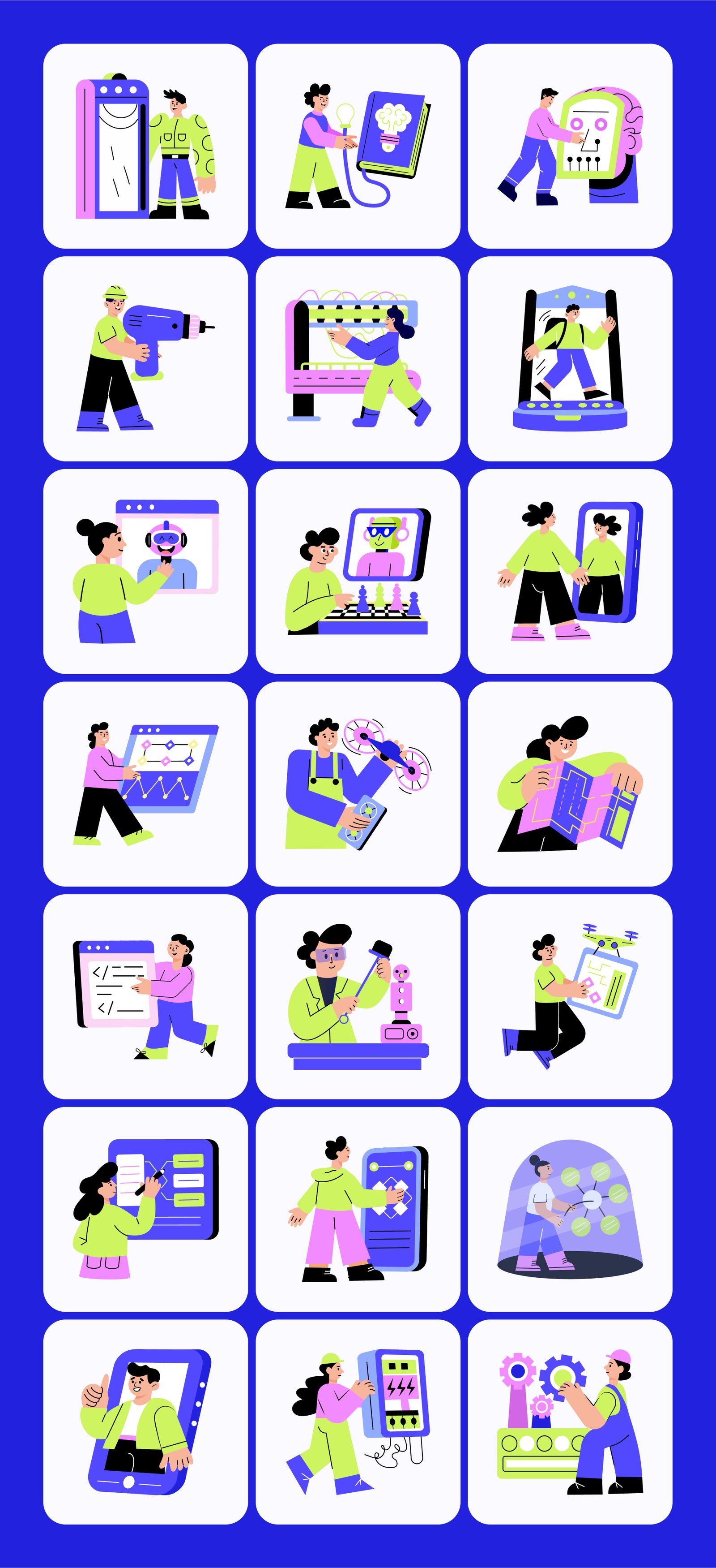 Machine Illustration Art Set