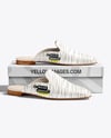 Pair of Mules with Shoe Box Mockup