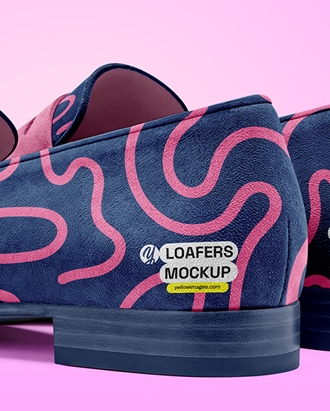 Pair of Suede Loafers Mockup
