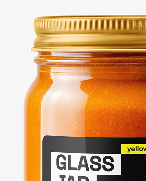 Clear Glass Jar with Lobster Bisque Mockup