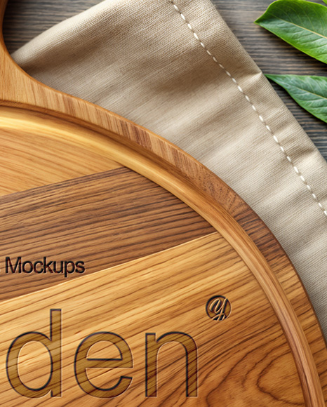Pizza Wooden Plate Mockup
