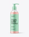 Clear Cosmetic Bottle with Pump Mockup