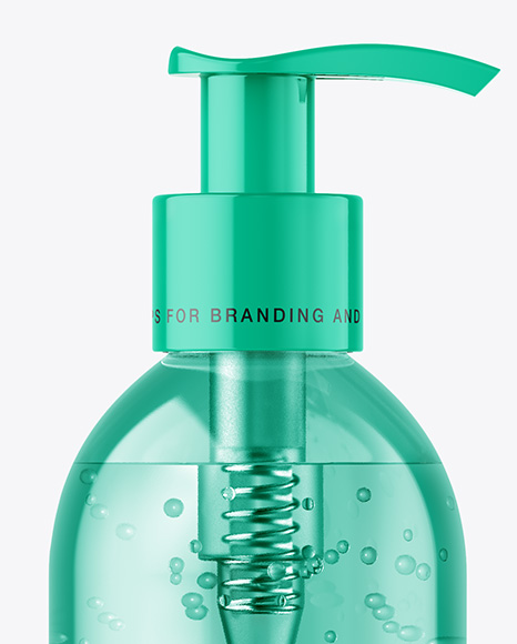 Clear Cosmetic Bottle with Pump Mockup