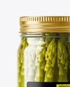 Glass Jar with Pickled Asparagus Mockup