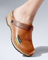 Pair of Clogs on Woman's Legs Mockup