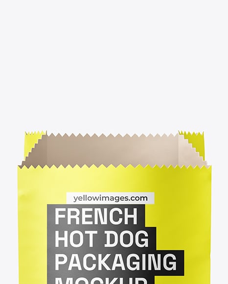 Paper Food Bag with French Hot Dog Mockup