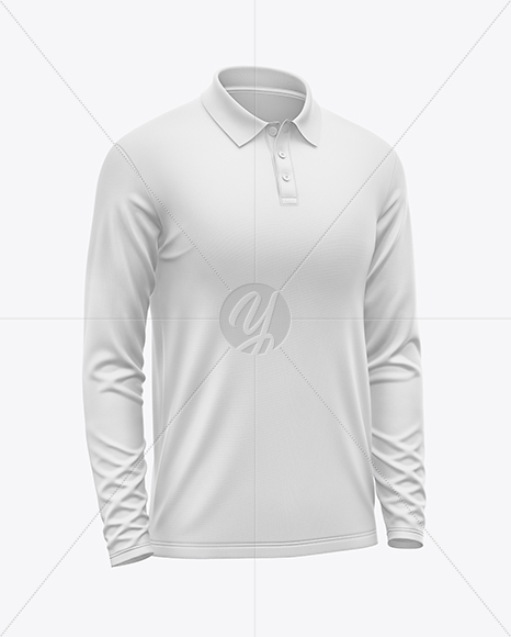 Men's Long Sleeve Polo Shirt Mockup
