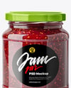 Glass Jar with Raspberry Jam Mockup