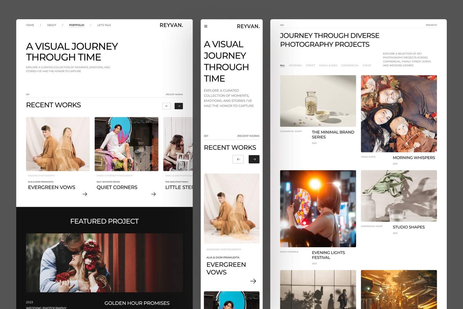 Reyvan - Photography Website UI Figma Template