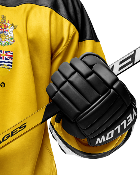 Man Wearing Full Ice Hockey Kit Mockup