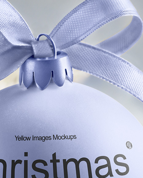 Matte Christmas Ball with Bow Mockup