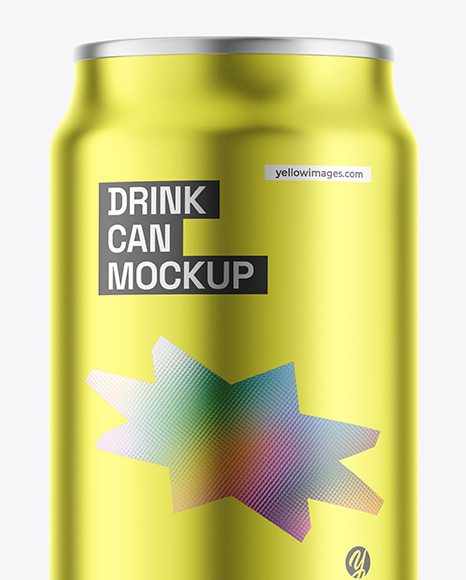 Matte Metallic Drink Can Mockup