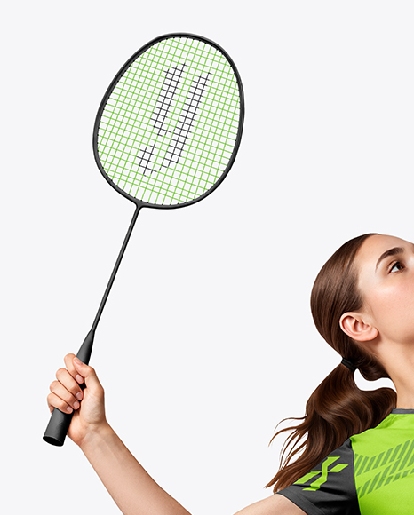 Woman Wearing Badminton Uniform Mockup