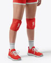A Woman Wearing a Full Volleyball Kit with Ball Mockup