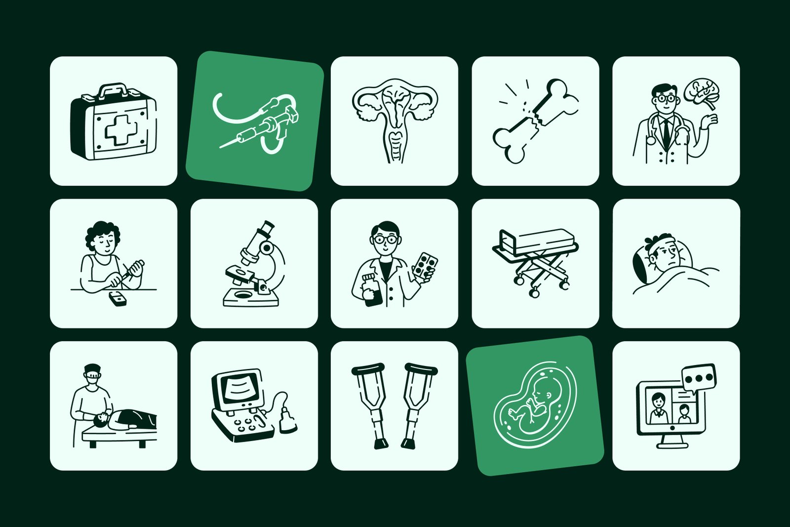 Medical Doodles Set