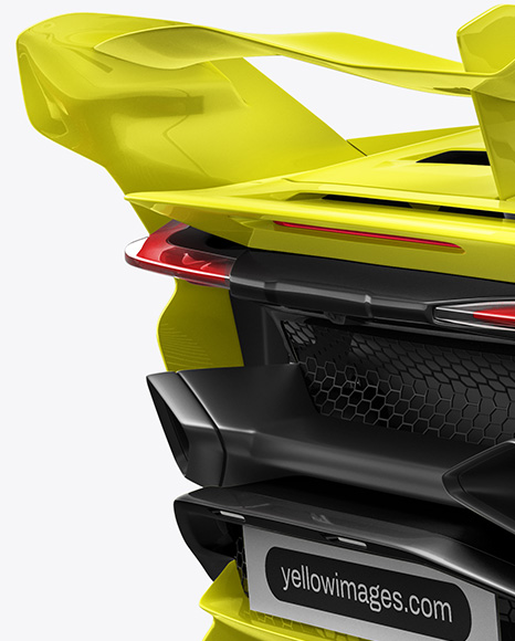Sport Car Mockup - Back Half Side View