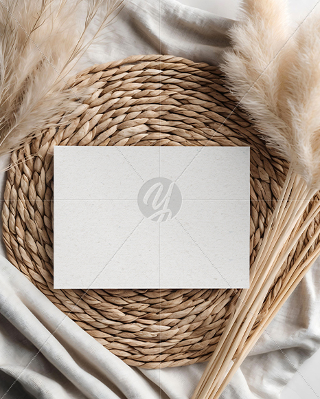 Greeting Card on a Woven Placemat Mockup