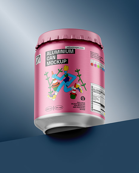 Textured Aluminium Drink Can Mockup - Product package mockup