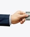 One Banknote in a Hand Mockup