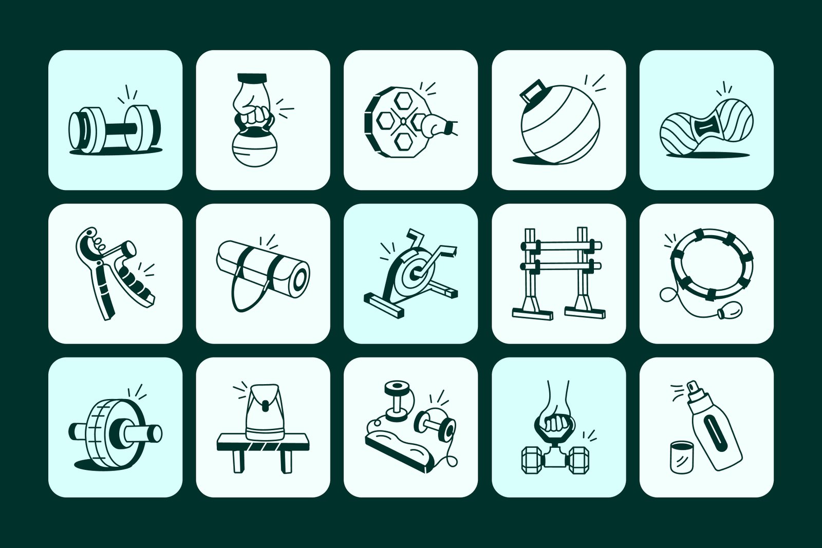 Gym Doodle Icons